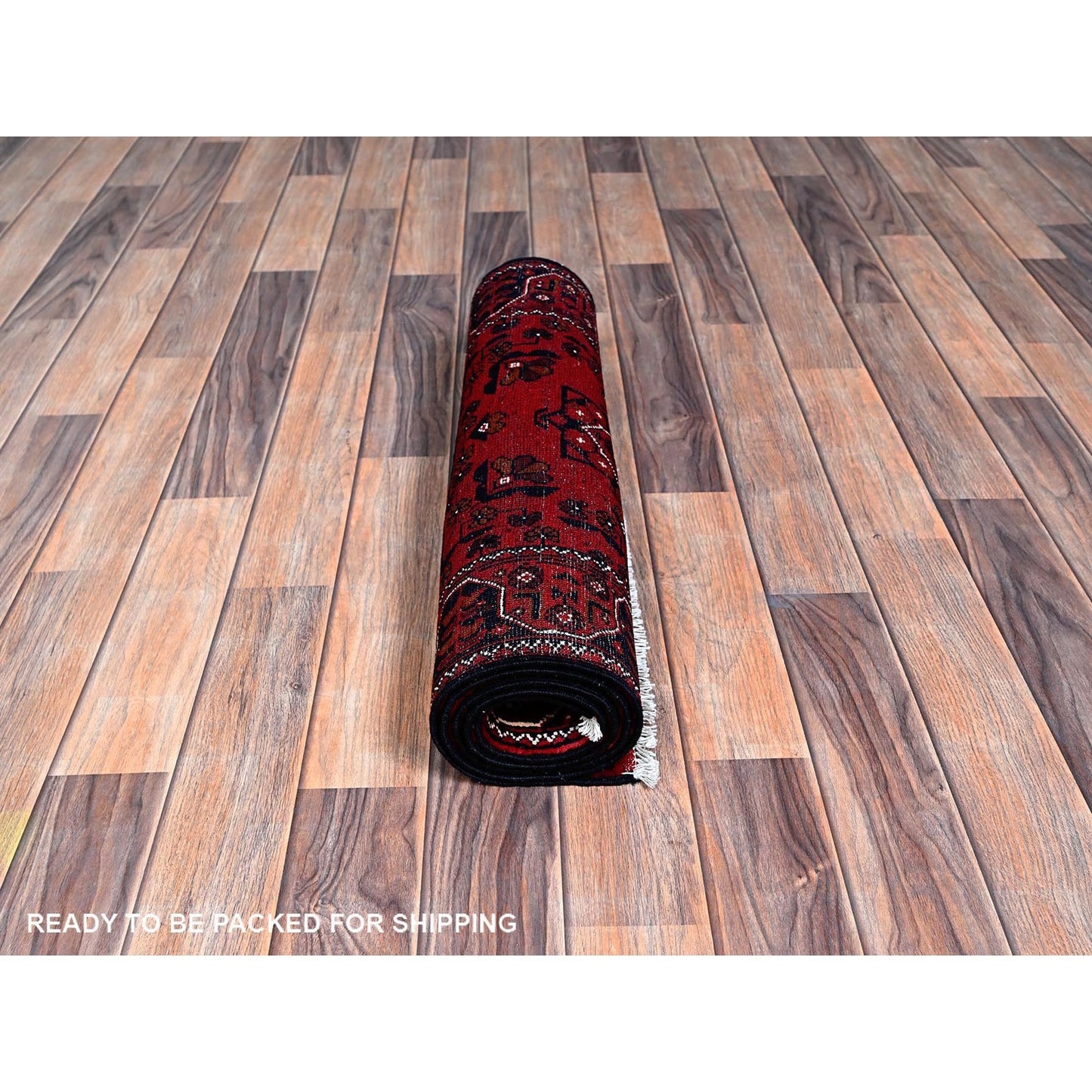 2'2"X5'4" Red Afghan Khamyab Tribal Design All Wool Hand Knotted Runner Rug