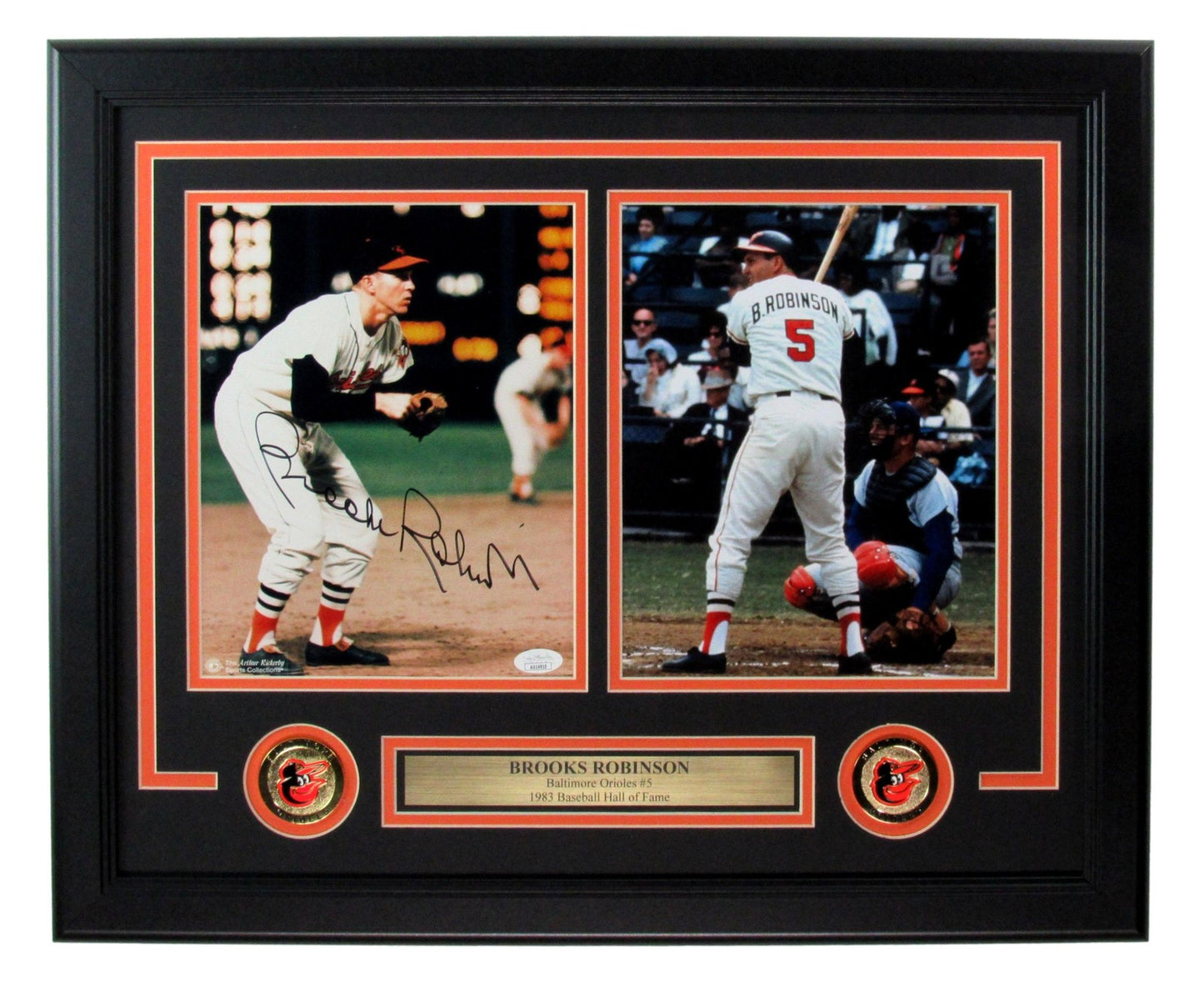 Brooks Robinson Hof Signed/Auto 8X10 Photo Collage Orioles Framed Jsa 200140