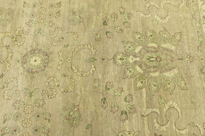 Hand-Knotted Wool Oriental Rug Large Distressed