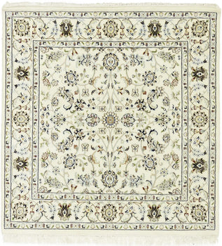 Hand-Knotted Cream Floral Classic Indo-Nain