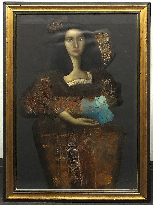 Mersad Berber Cita Original Mixed Media On Paper, 50F, Signed, Bosnian Artist