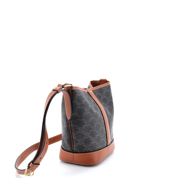 Celine Bucket Bag Triomphe Coated Canvas Small