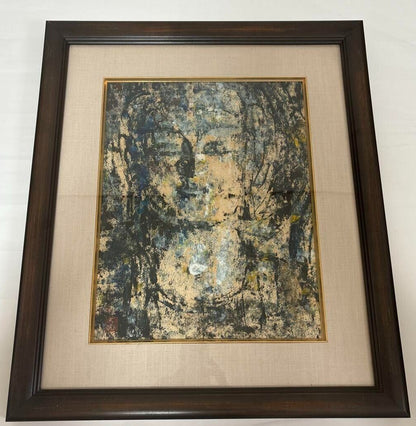 Kong Baiji (China) - Meditation Unique Oil Stick On Paper Original Painting