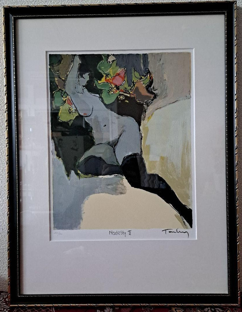 Itzchak Tarkay "Modesty Ii" Signed Limited Edition Lithograph 181/300 Framed