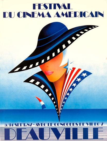 American Deauville Festival By Ph Bonnard On Original 1987 Linen