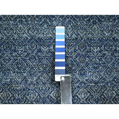 2'7"X10'2" Blue Kohinoor Herat Pattern Soft Wool Hand Knotted Runner Rug
