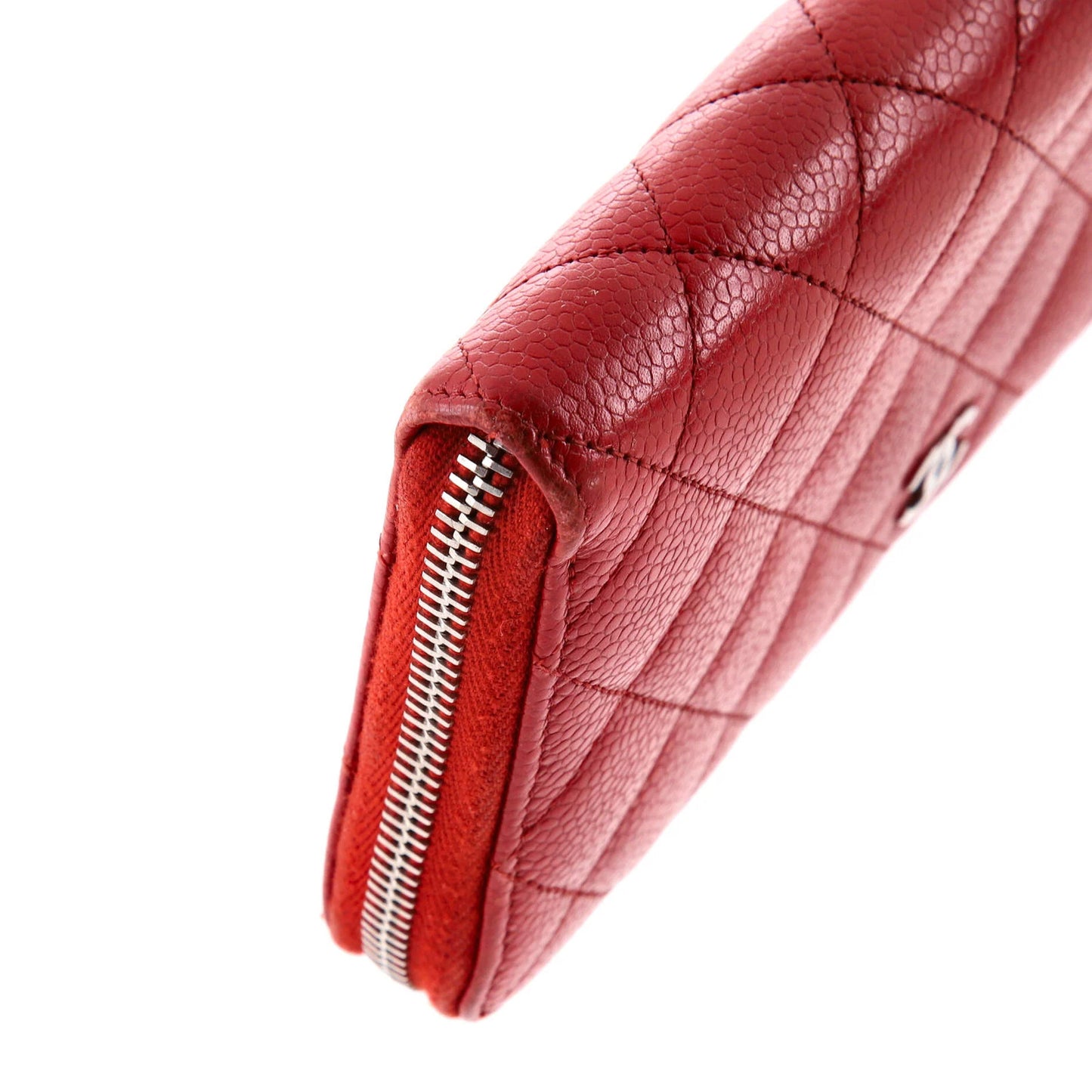 Chanel Zip Around Wallet Quilted Caviar Long