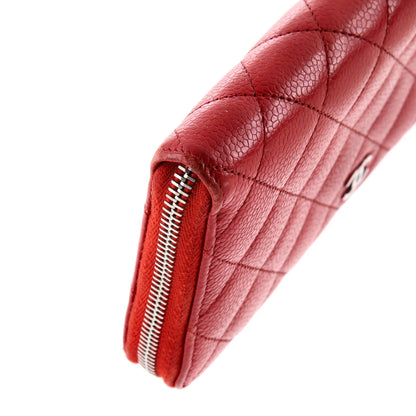 Chanel Zip Around Wallet Quilted Caviar Long