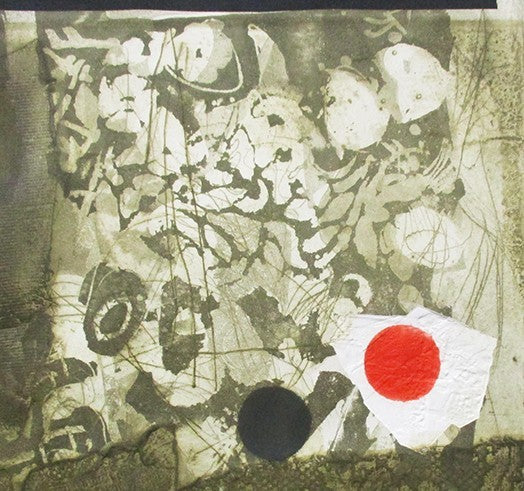 Antoni Clave Carborundum Print Black Dot Red Dot Signed Ed25 Spain Sheet Only