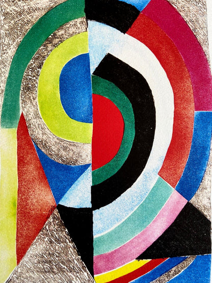 Sonia Delaunay Lithograph Coa Signed Op Numbered By Hand Joan/Mir