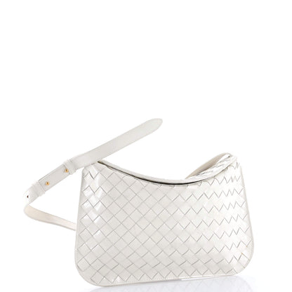 Bottega Veneta Cradle Fold Over Shoulder Bag Intrecciato Leather