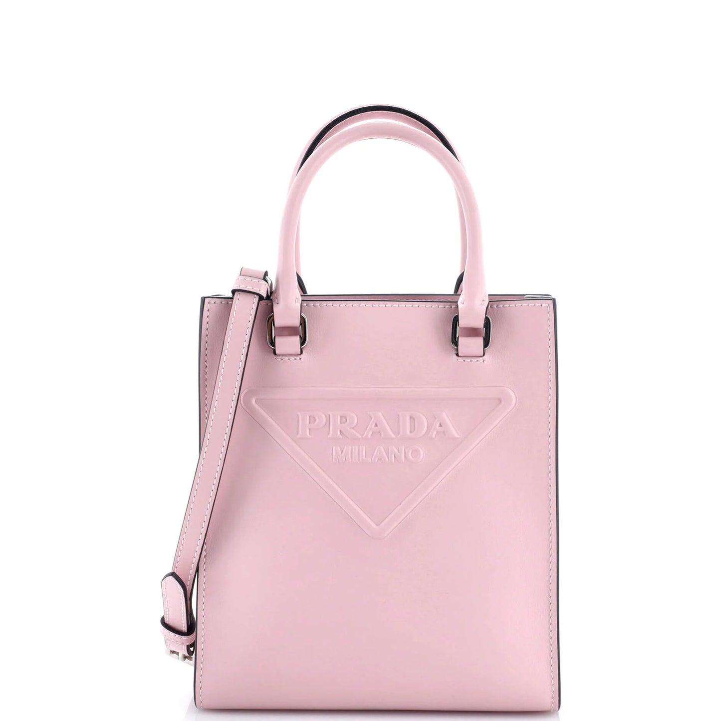 Prada Logo Drill Tote Leather Mini
