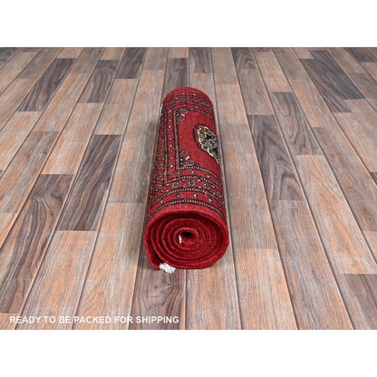 2'X6'2" Lychee Red Princess Bokara Soft Wool Hand Knotted Runner Rug