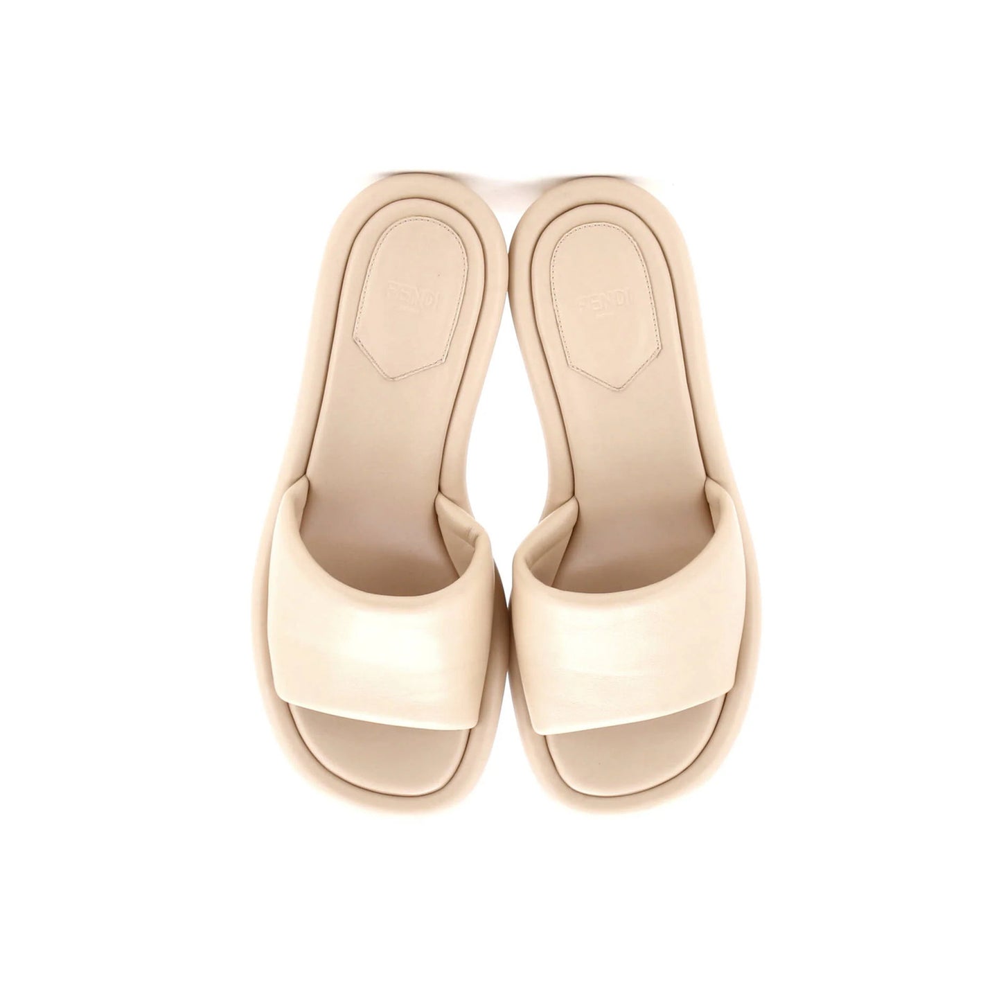 Fendi Women'S Baguette Heeled Slide Mules Leather