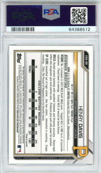 Henry Davis Autographed 2021 Bowman Draft Chrome