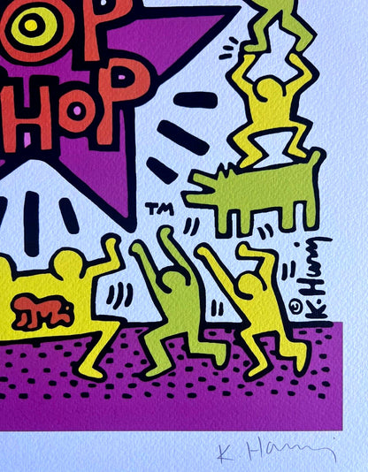 Keith Haring Lithograph From A Painting (Coa Signed In Pen) Numbered In Pencil