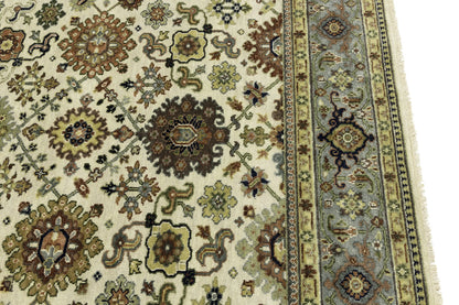 Wool Oriental Rug Geometric Style Carpet Farmho