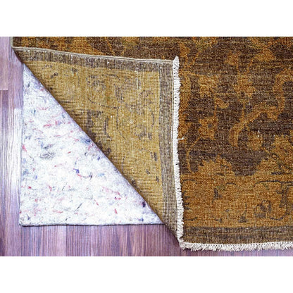 7'10"X10' Brown Peshawar Ziegler Mahal, Design Hand Knotted Pure Wool Rug