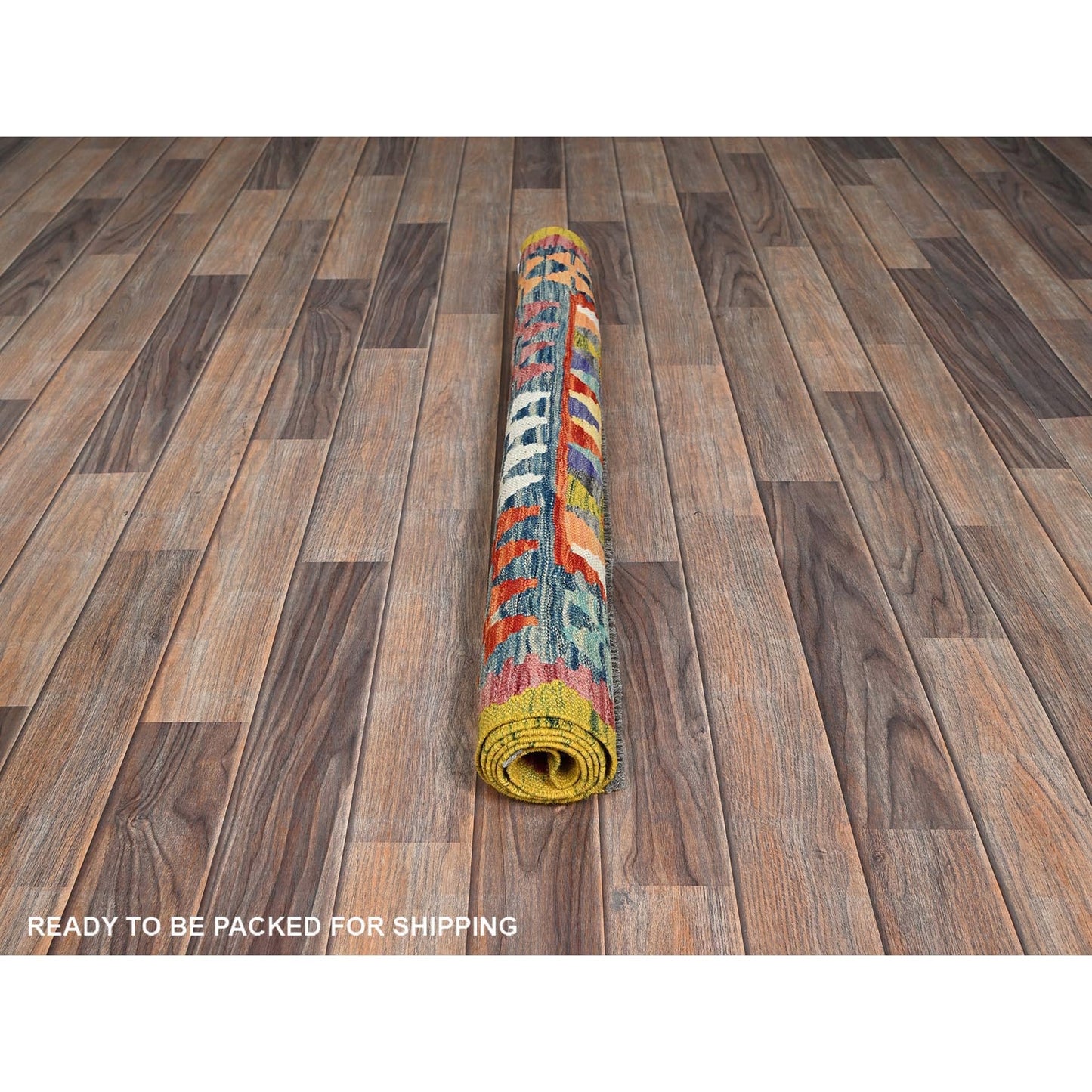 3'4"X5' Colorful Afghan Kilim Flat Weave 100% Wool Hand Woven Rug