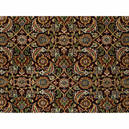 3'2"X5' Hand Knotted Herati New Zealand Wool 250 Kpsi Black Oriental Rug