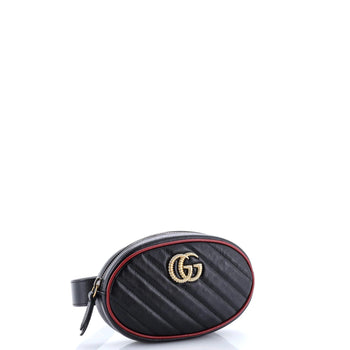 Leather Gucci GG Marmont Belt Bag Diagonal Quilted