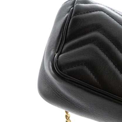 Gucci Gg Marmont Flap Bag Matelasse Leather Super Mini