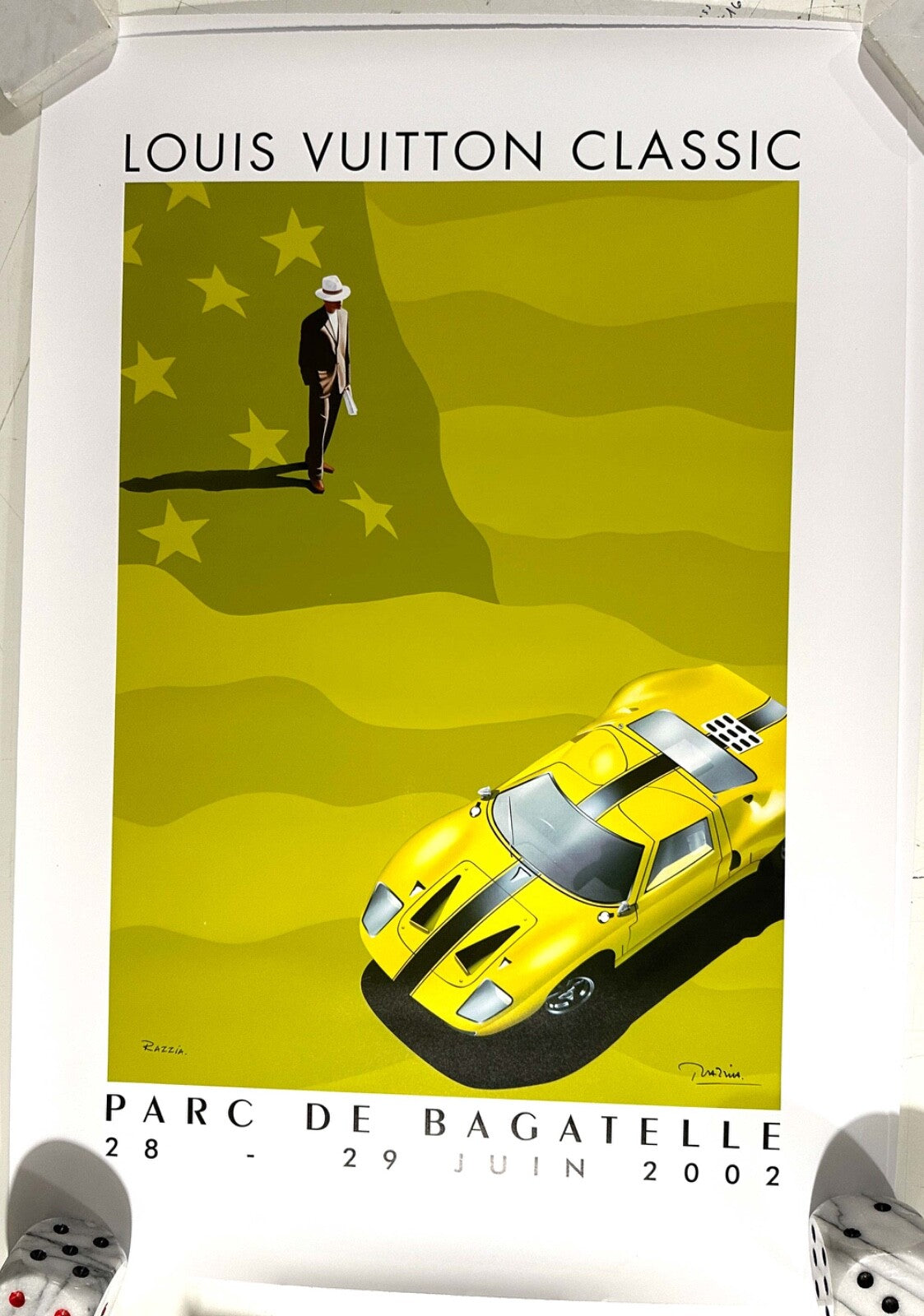 Louis Vuitton Parc Bagatelle Ford GT Poster 2002 Razzia Hand-Signed Original
