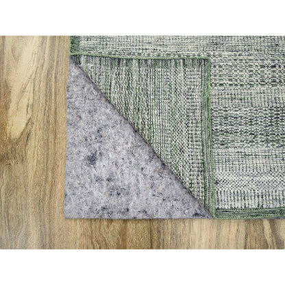 2'6"X6' Green Hand Knotted Rug Wool Oxidized Grass Design Runner Oriental