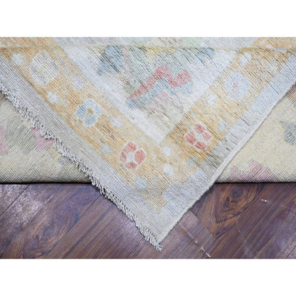 11'X18' Gray Angora Oushak Colors Wool Hand Knotted Oversized Rug