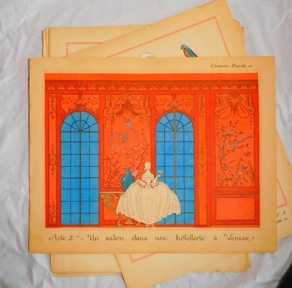 1921 George Barbier Casanova Panorama Dramatique Complete 24 Pochoir Plates Art