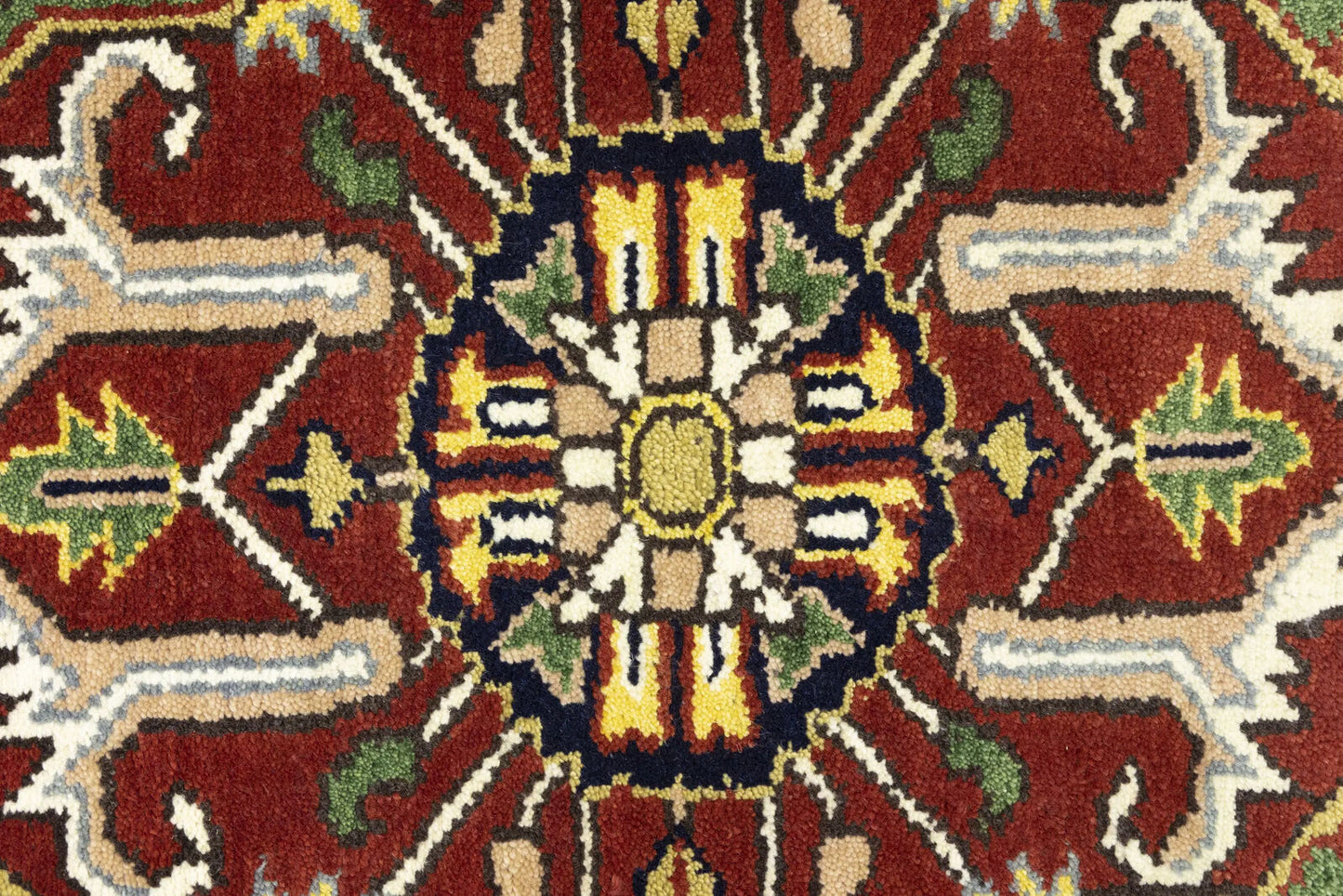 Hand-Knotted Large Gray Floral Heriz Serapi Wool