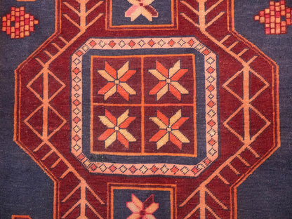 Semi-Antique Oriental Runner Rug Tribal Geometric Kitchen Hallway Decor 4X10 ft