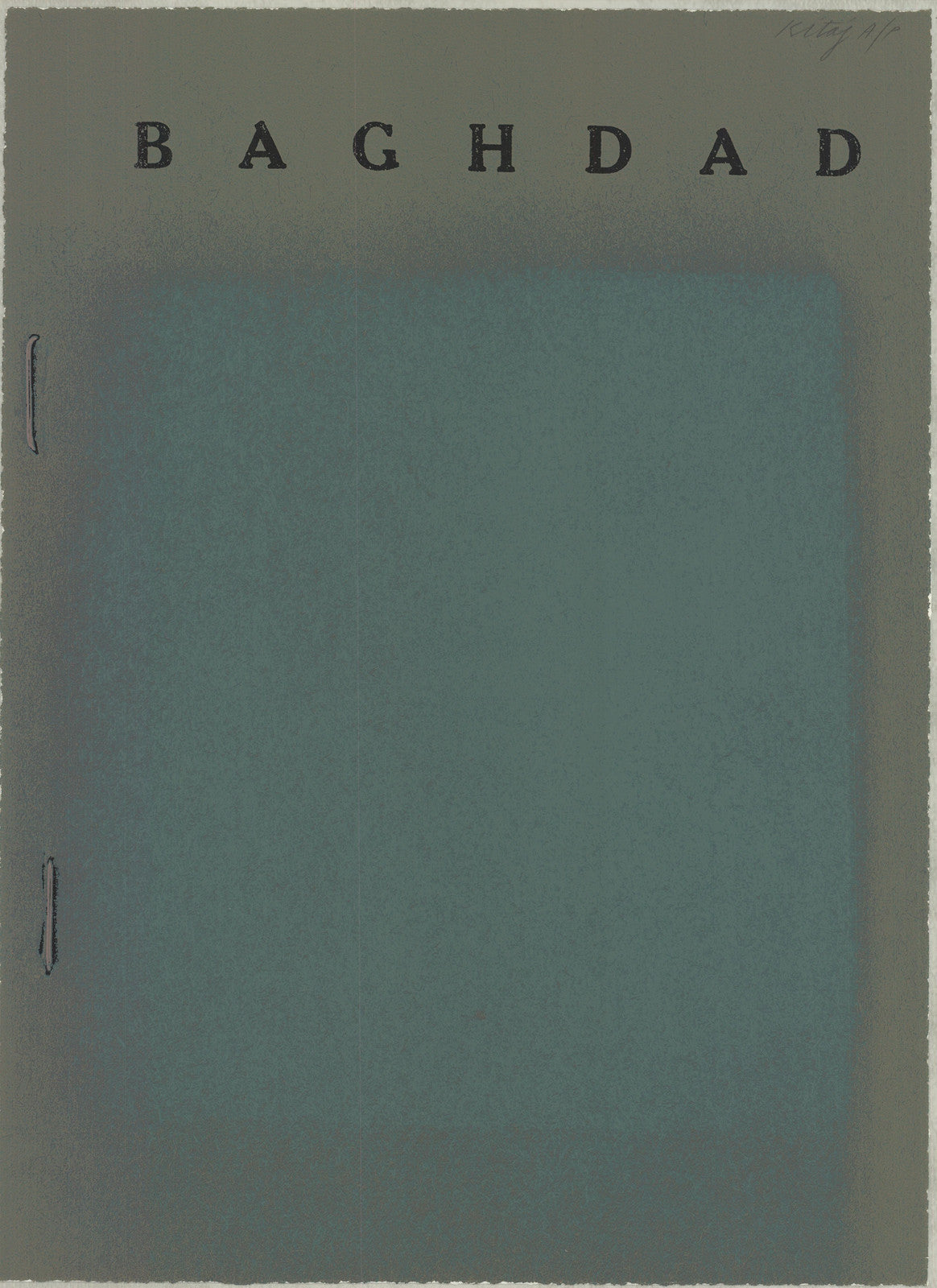 R.B. Kitaj Baghdad Signed " Serigraph Contemporary Turquoise, Gre