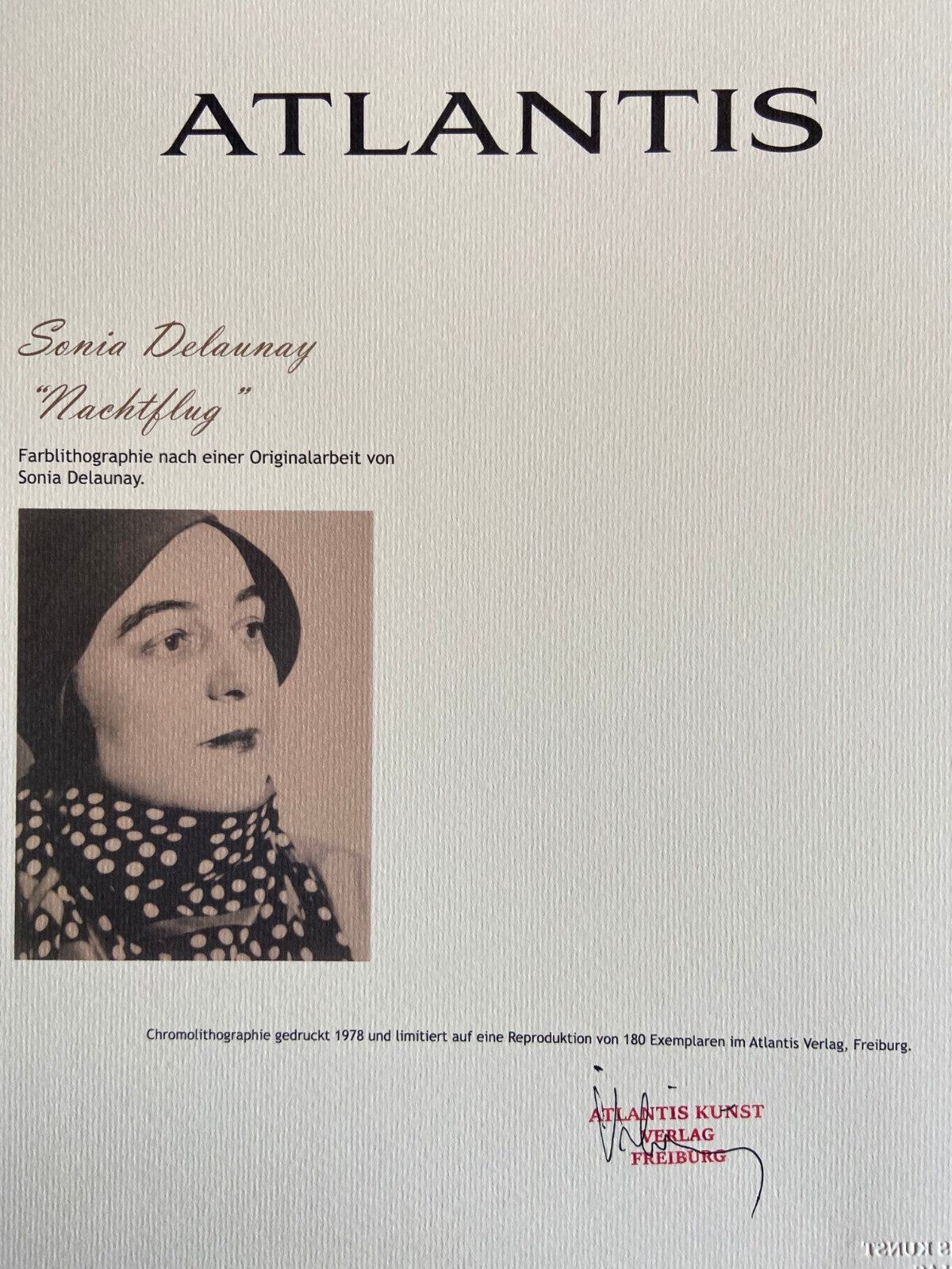 Sonia Delaunay Lithograph Coa Signed In Pen Numbered