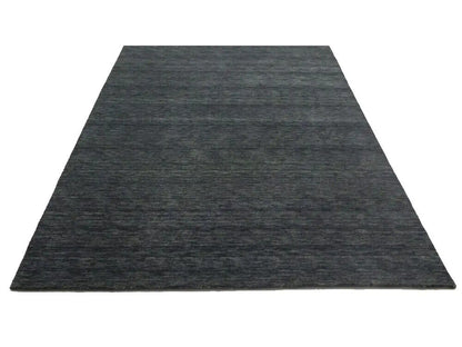 Solid Charcoal Hand-Loomed 6X9 Gabbeh Wool Rug