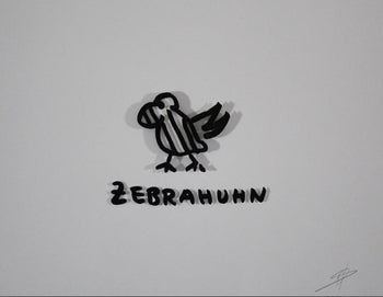 Zebrahuhn By Helge Schneider Signed 3D Art Print 2016 Bird