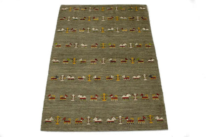 Handmade Tribal Oriental Area Rug Brownish Gray