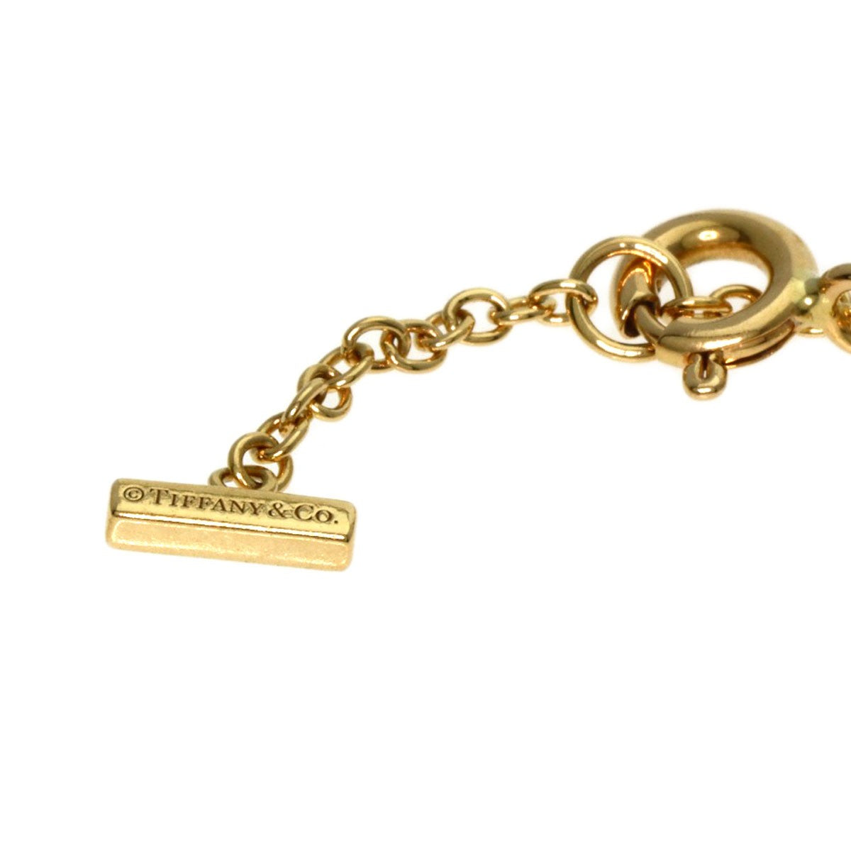 Tiffany & Co. K18 Yellow Gold T Smile Mini Diamond Bracelet