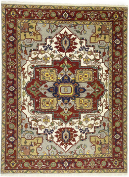 Heriz Serapi Floral Oriental Rug Farmho Carpet