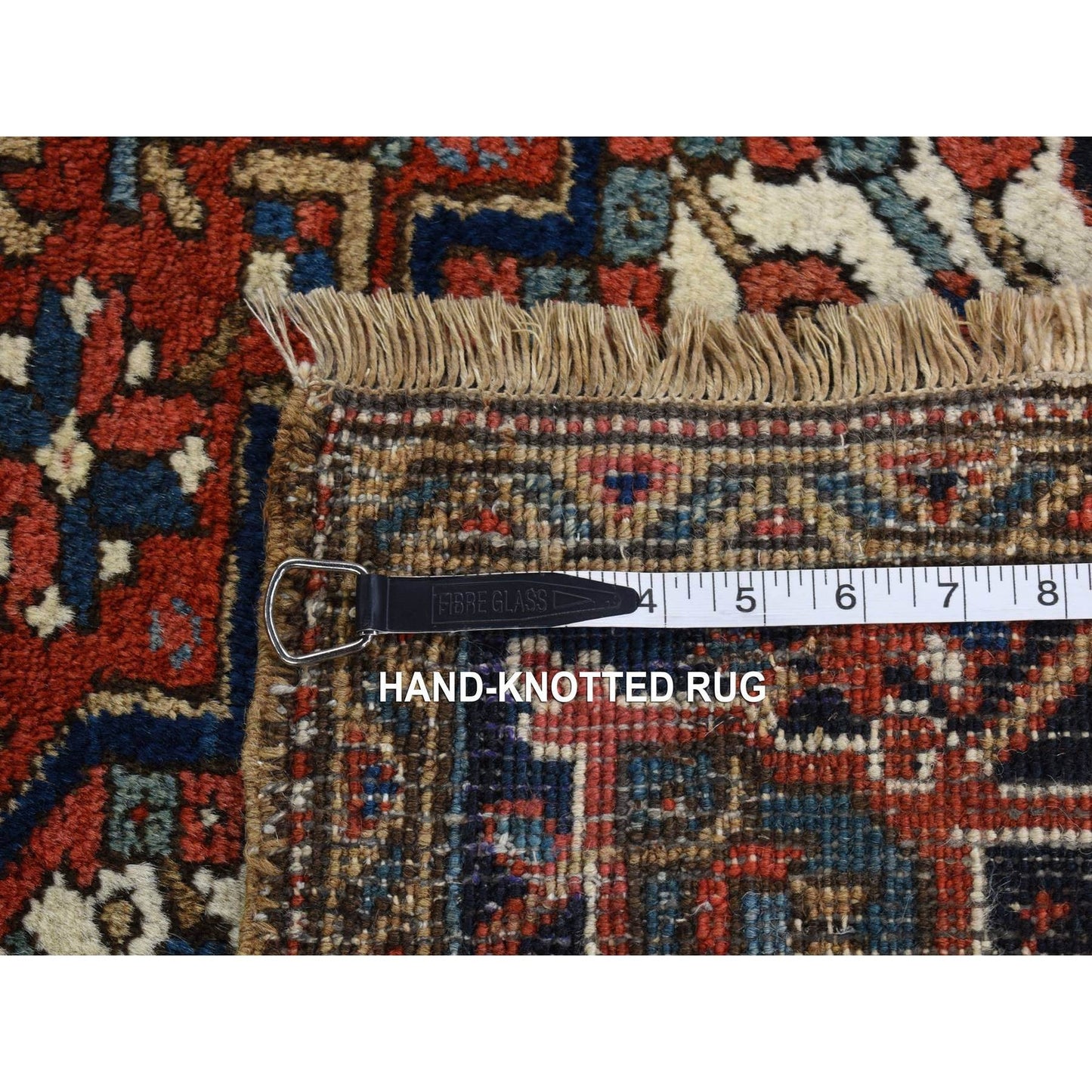 4'9"X5'10" Chili Red Antique Zoroastrian Heris Hand Knotted Pure Wool Rug