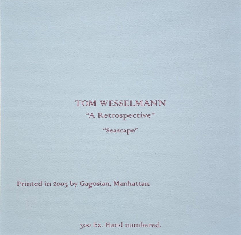 Tom Wesselmann Lithograph Coa Signed Op Numbered Pencil