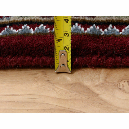 5'9"X8'9" Red Herrita Hand Knotted 175 Kpsi Wool And Silk Oriental Rug