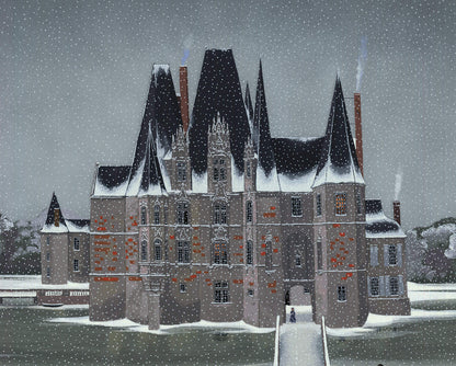 Michel Delacroix Chasse A Cour Signed " Serigraph Contemporary