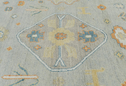 Handmade Oushak Pakistan Rug Muted Colors Floral