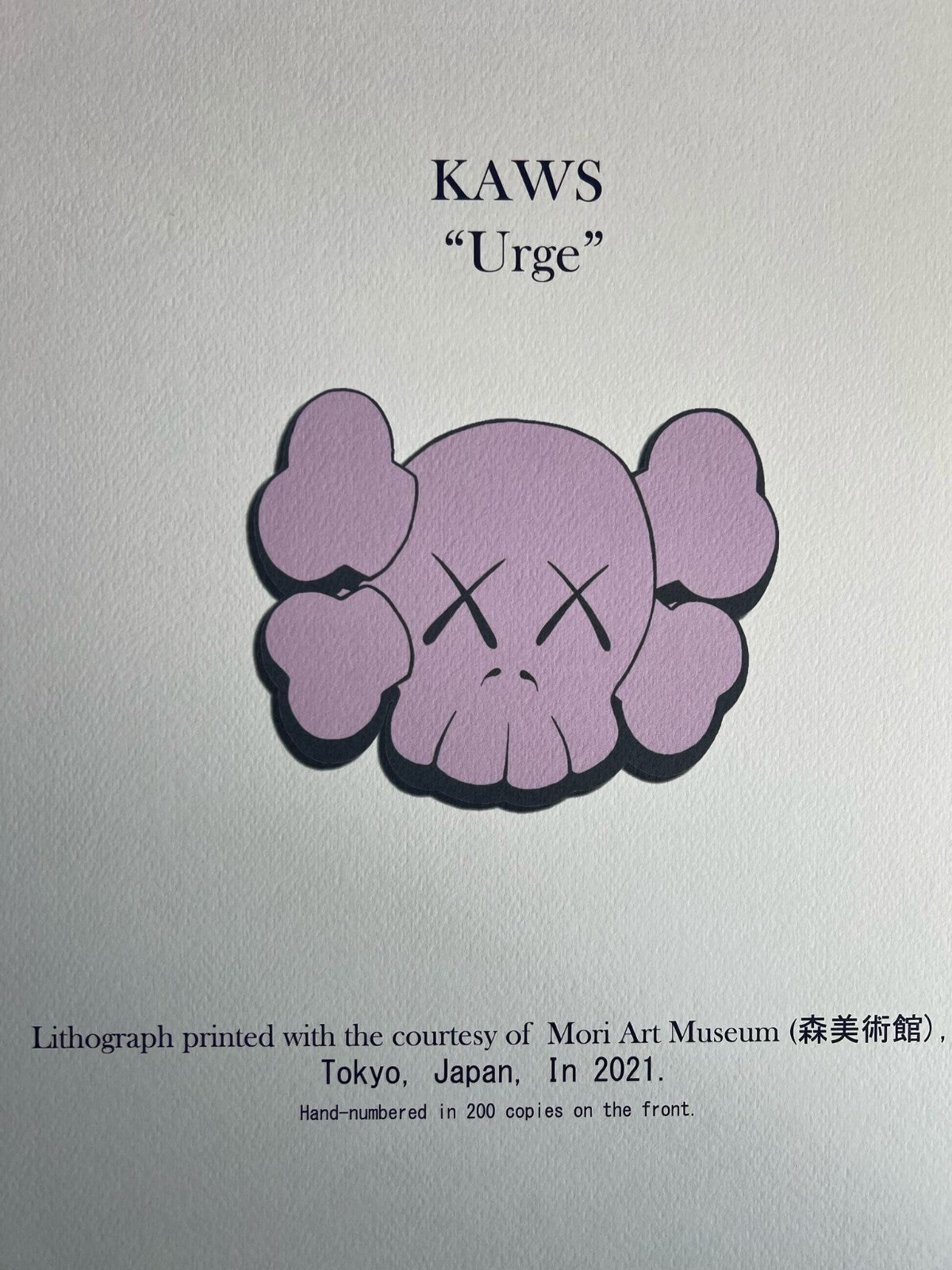 Kaws Lithograph Mori Art Museum Coa Numbered Limited Edition 200 Ex