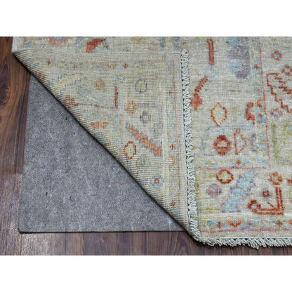 2'10"X13'6" Gray Angora Oushak With Velvety Wool Hand Knotted Runner Rug