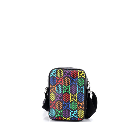 Gucci Front Zip Messenger Bag Psychedelic Print Gg Coated Canvas Mini