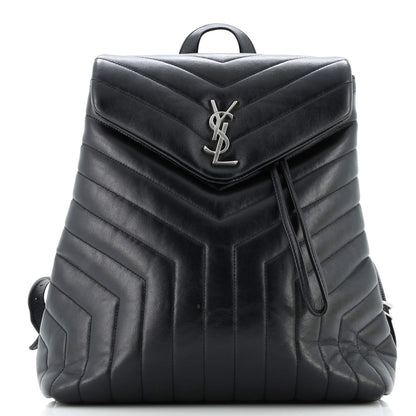 Saint Laurent Loulou Backpack Matelasse Chevron Leather Medium