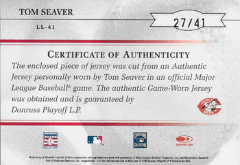 Tom Seaver 2005 Leaf Jersey Card #27/41