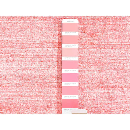 2'6"X17'9" Soft Pink Modern Wool And Silk Hand Loomed Xl Runner Rug